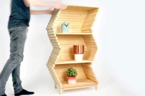 The Wave Bookshelf’s shape-shifting design looks like TikTok’s Time Warp Scan filter brought to life!