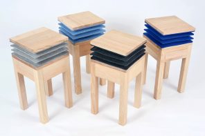 Stool with an accordion-shaped seat plays a musical note when you sit on it!