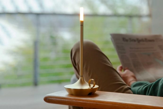 This Wick-shaped LED light combines old design artifacts with updated technology!