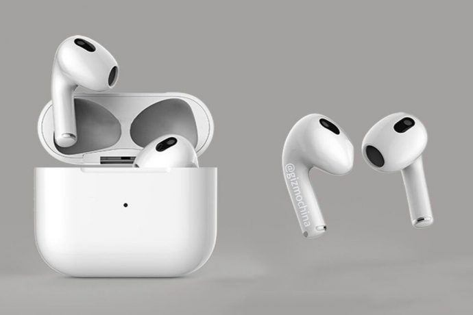 Leaked AirPods 3 images show earbuds with curved stems, like in the Apple AirPods Pro