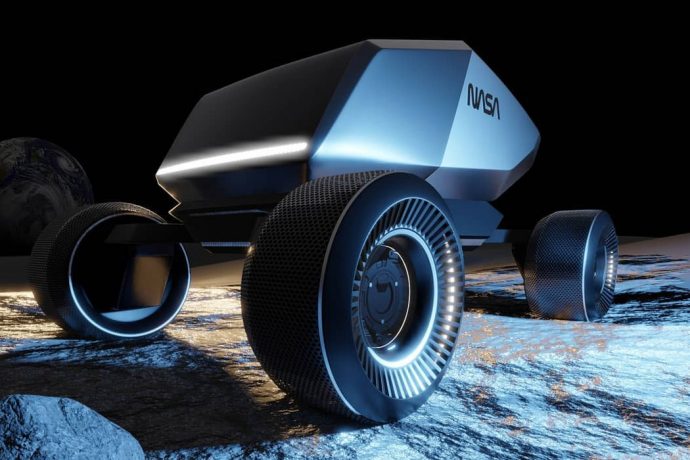 This Tesla Cybertruck-inspired moonracer is designed for exploration + fun on Tweel wheels!