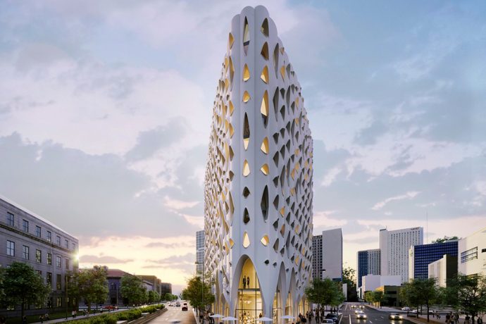 This sustainable hotel also includes an event space, a bar, a green roof and 40 micro-apartments!