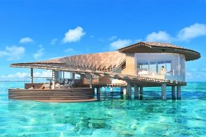 This solar-powered luxury resort has 100 sustainably designed villas spread over 90 islands that boost eco-toursim!