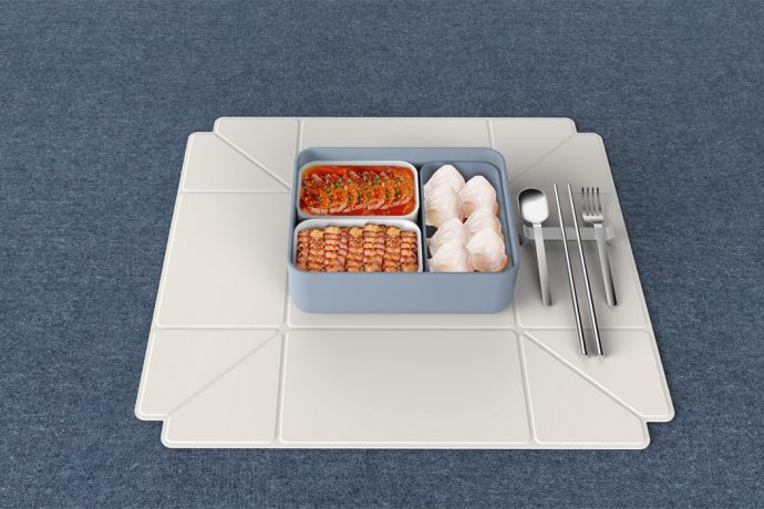 This bento-inspired three-tier lunch box has a carrying case that doubles as a tablecloth so you can always enjoy a proper meal!