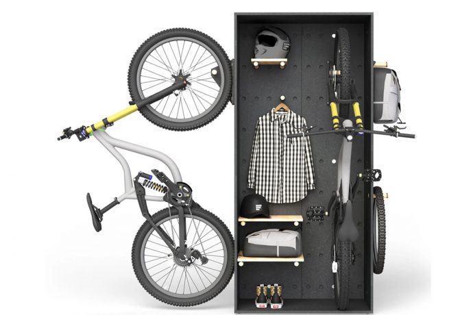 This modular bike storage solution is customizable and versatile fit for every city apartment!