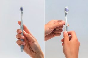 This sustainable toothbrush’s bristles change color to tell you its time to replace the head!
