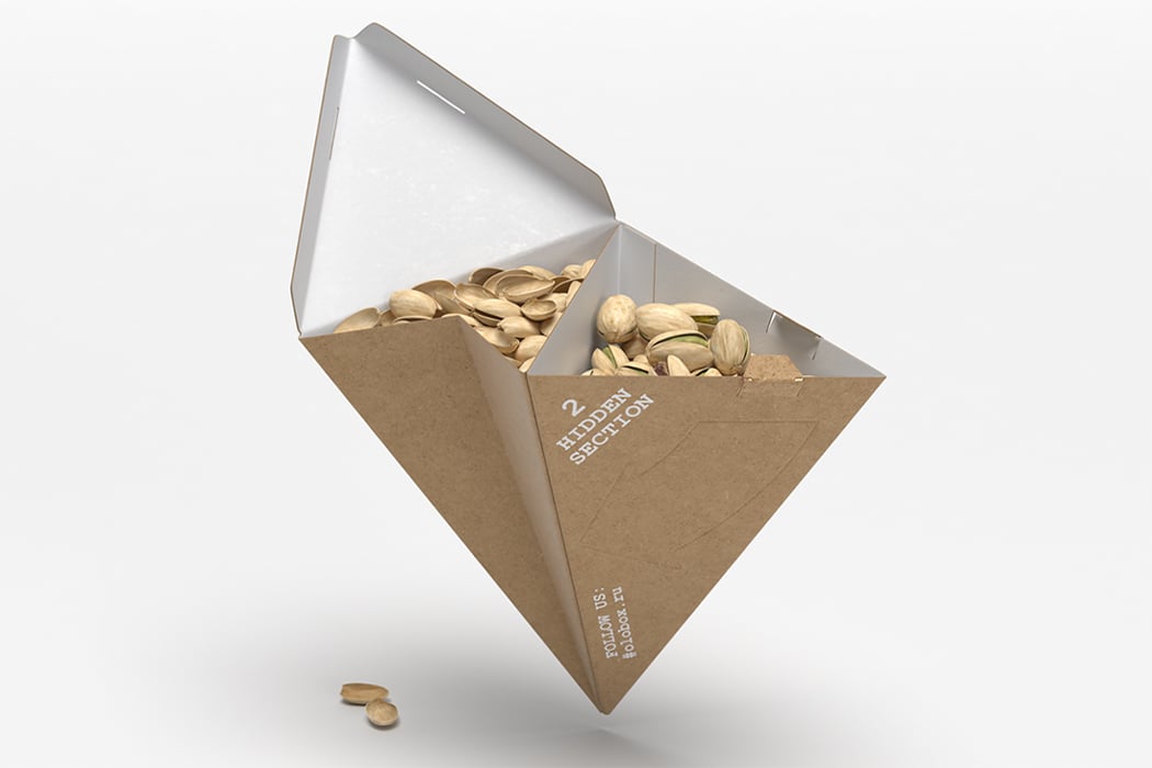 This packaging design’s innovative and simple form lets you eat snacks fuss-free!