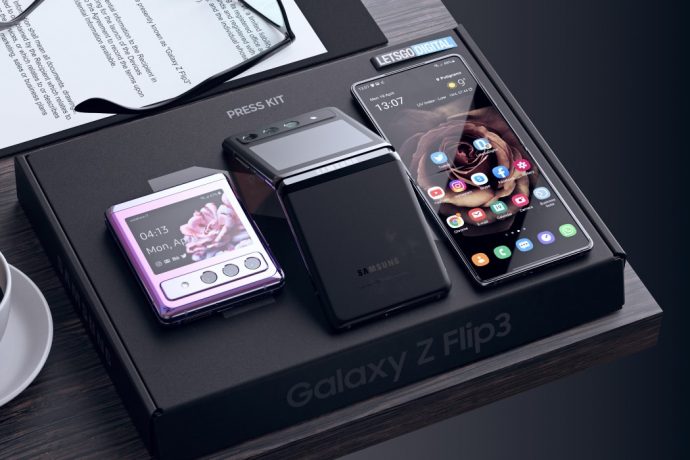 Samsung Galaxy Z Flip 3 concept has a bezel-less folding screen and the S21’s camera module