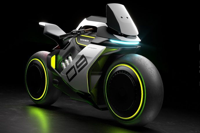 Segway’s hydrogen electric hybrid bike is a more chubby, Tron-esque motorbike design!