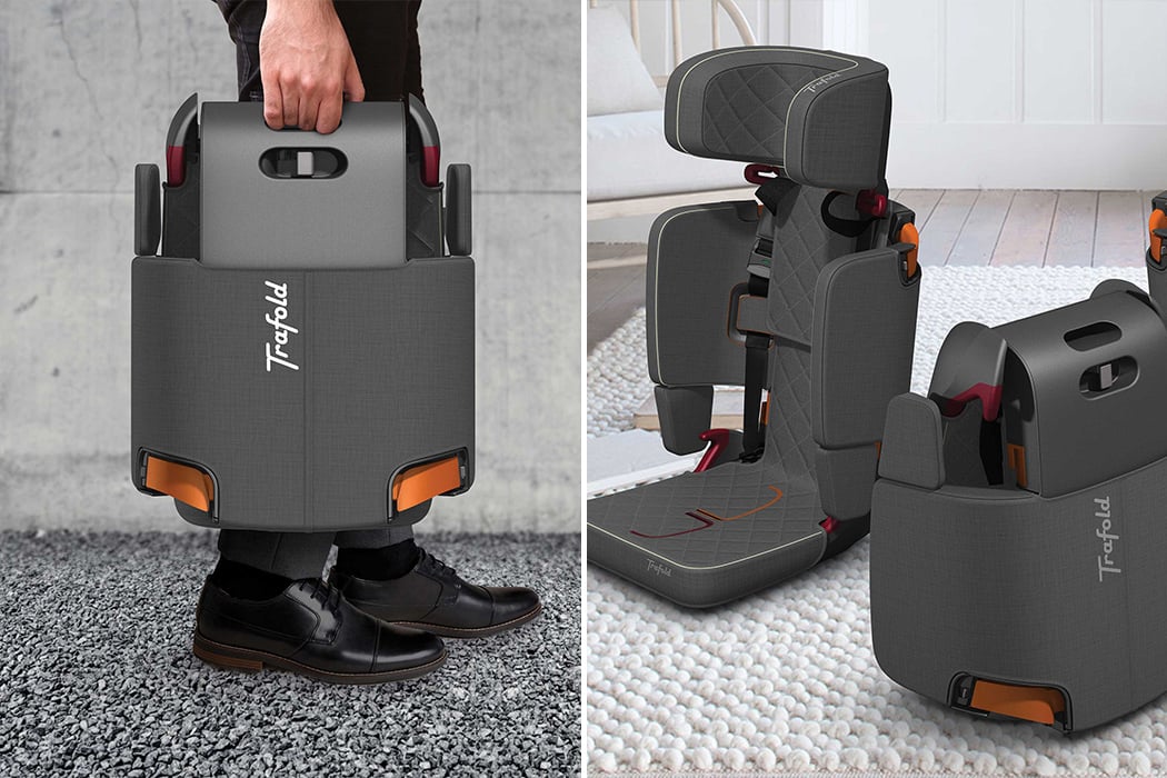 This foldable child safety seat for ages 0-12 is designed to be used in a public taxi or even Uber!