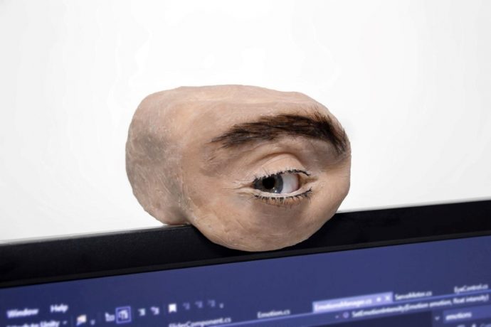 This webcam literally looks and behaves like a human eye… because tech surveillance wasn’t creepy enough