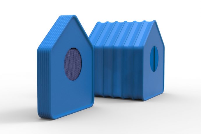 This pet house is designed like an accordion with silicone and magnets so it can be flat-packed!