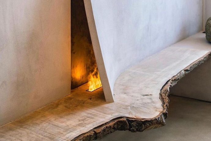 This hidden fireplace has been inspired by a Japanese philosophy!