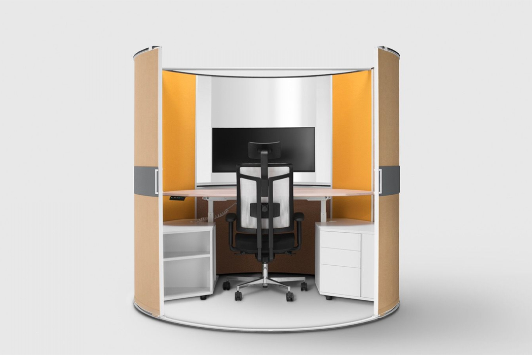 This retractable office solution provides privacy and isolation for remote work and WFH days!