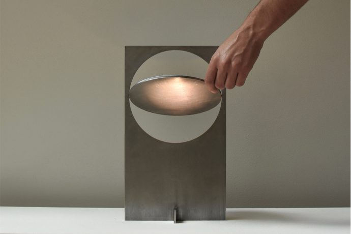 A single metal sheet and laser cutting helped one designer create a lamp during the pandemic