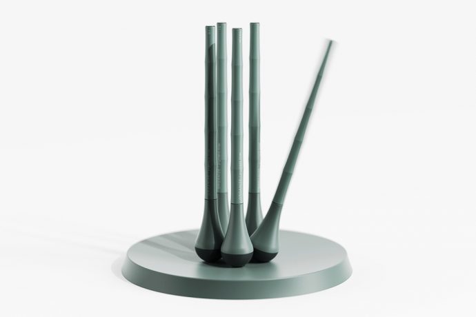 These minimal bamboo-inspired pens come with a magnetic base to keep them self-organized!
