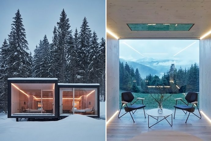 These modular tiny homes have been grouped together to make a sustainable ski resort!