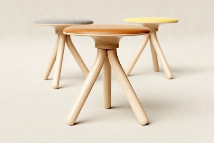 This stool’s minimal design challenges how wood is used as a material