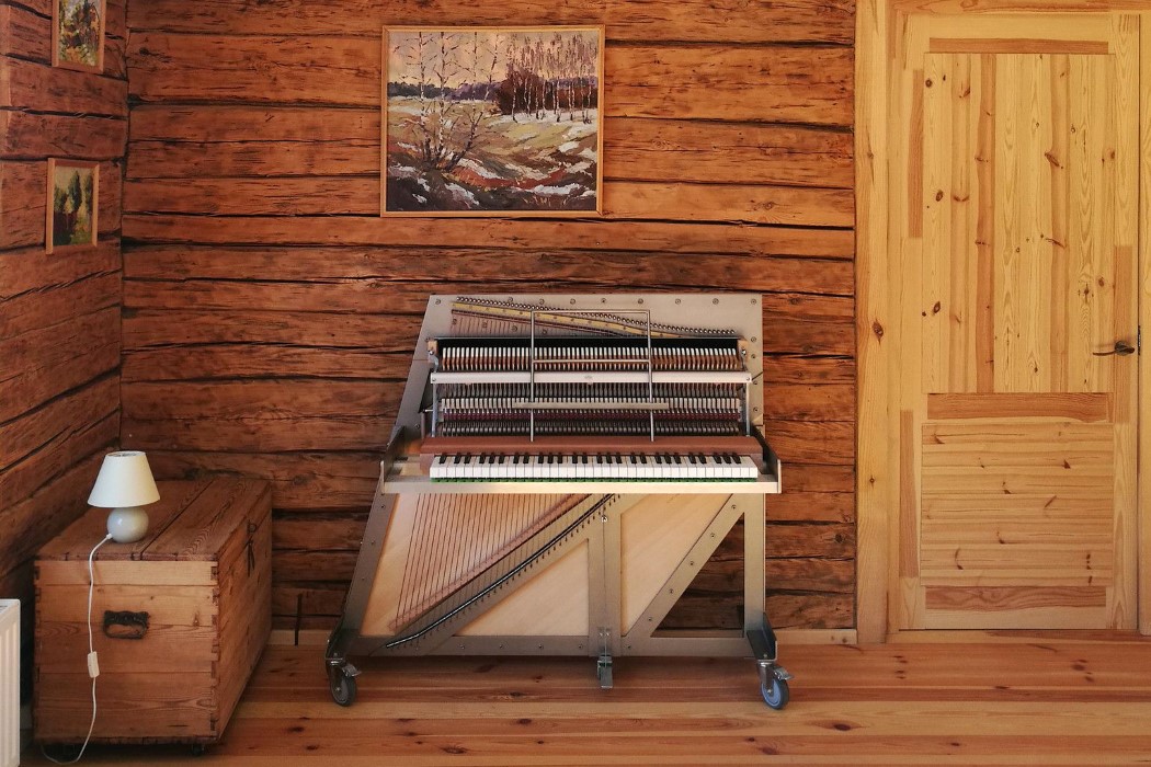 The Una Corda is an award-winning 'nude' upright piano that shows