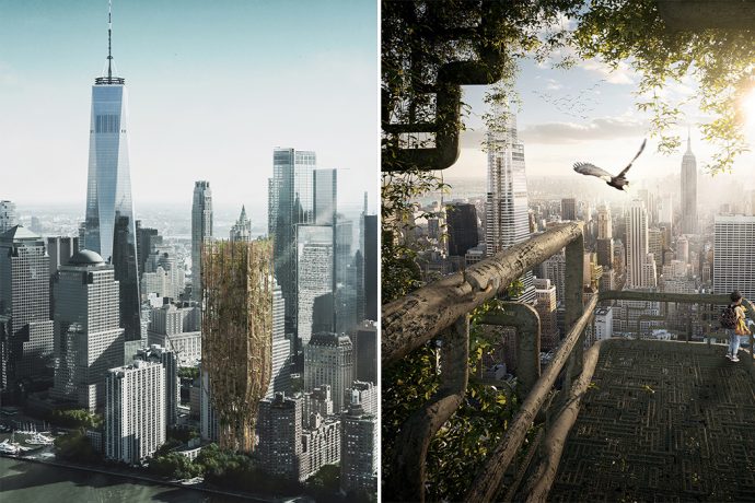 This skyscraper concept uses genetically modified trees to grow into a living architectural structure