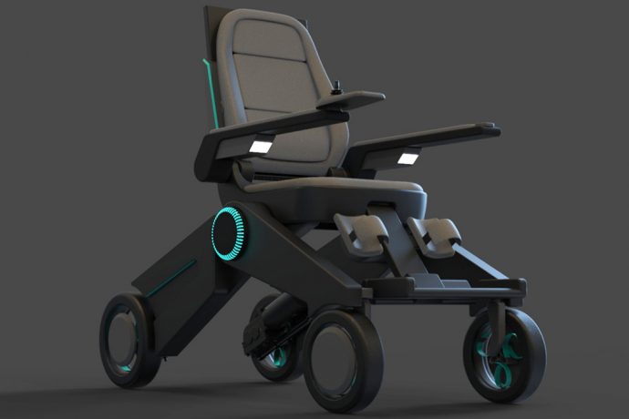 This foldable wheelchair comes with a height-adjustable function, helping users be more independent