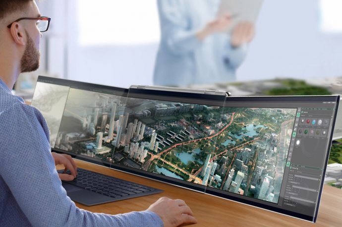 This multi-monitor laptop’s detachable screens can be used as a standalone tablet