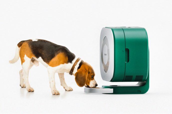 This portable pet refrigerator not only stores their food, but serves it to them as well!