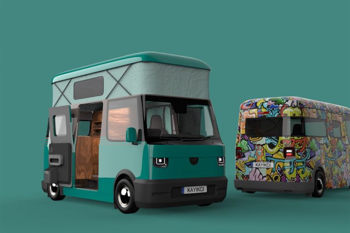 This nostalgic Volkswagen-inspired camper mixes the old + new for the ultimate camping experience!