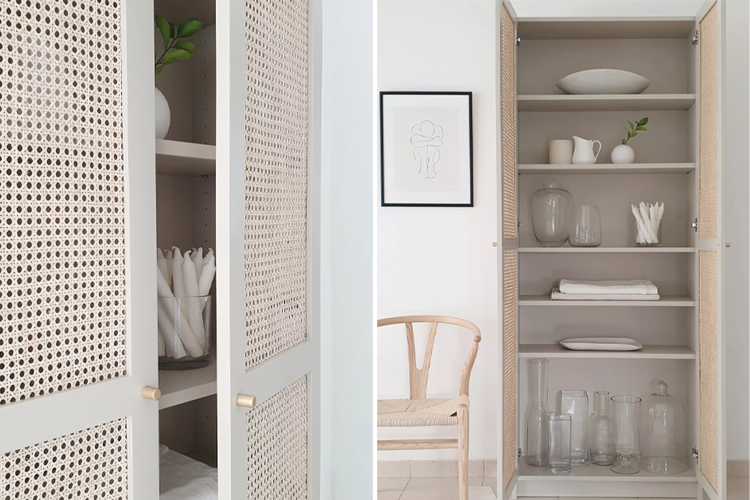 Boho Chic Vibes Using Rattan Doors, Billy Bookcase Compatible Doors