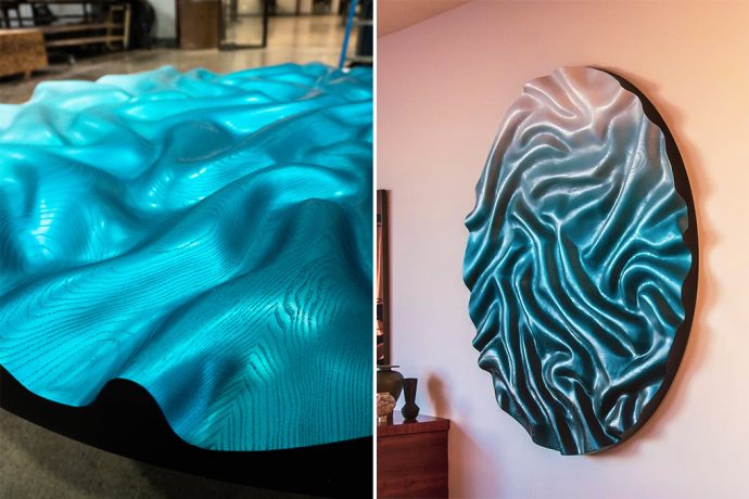 Wood becomes fluid using the DIY wood-carving technique in this sculpture. Watch the video!