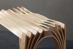 Wooden craftsmanship and computer parametric design come together in this nature inspired furniture design