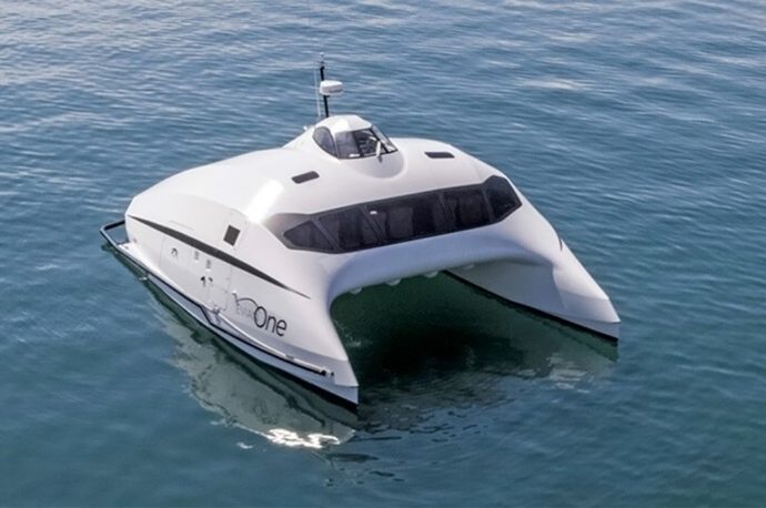 This ultra-fast boat’s aerodynamic design lets it fly over water and uses 10x less fuel than a helicopter!
