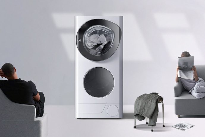This washer dryer comes with a sliding drum to reduce human effort!
