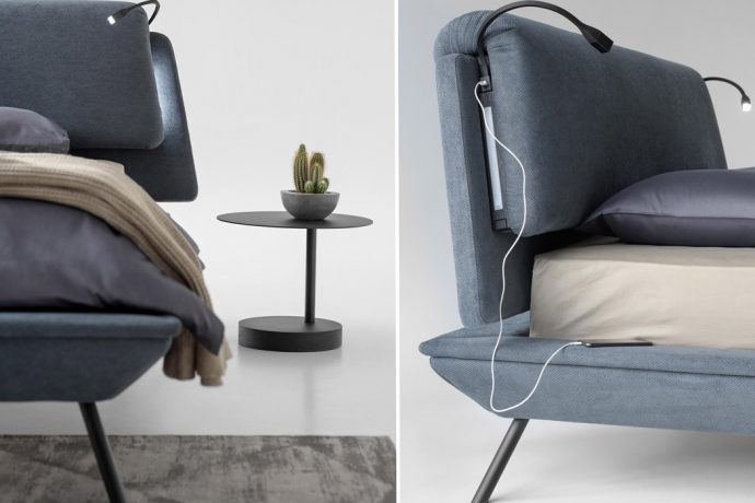 Smart bed meets IKEA-like aesthetics with personalized night lights and sleek charging ports