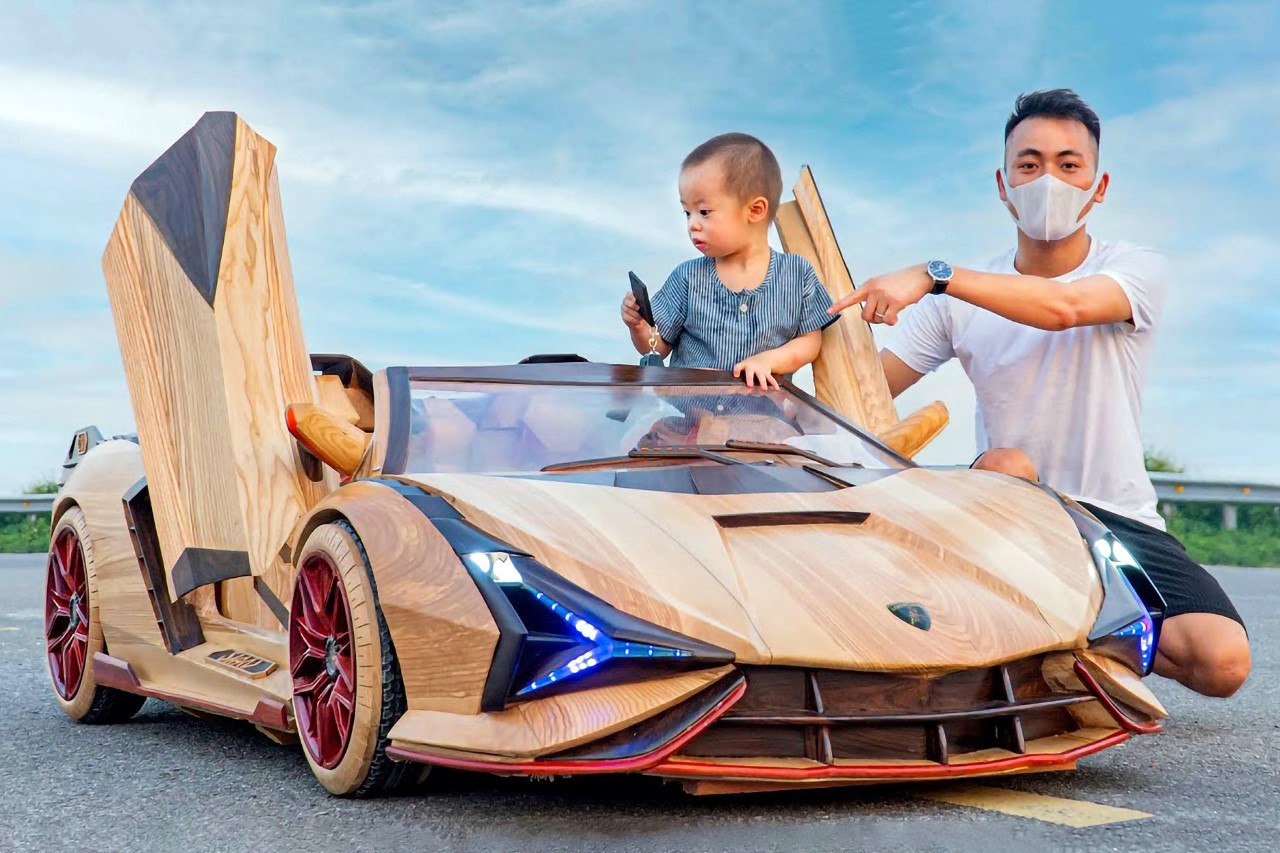 Wooden Lamborghini Sian Roadster by ND Woodworking Art
