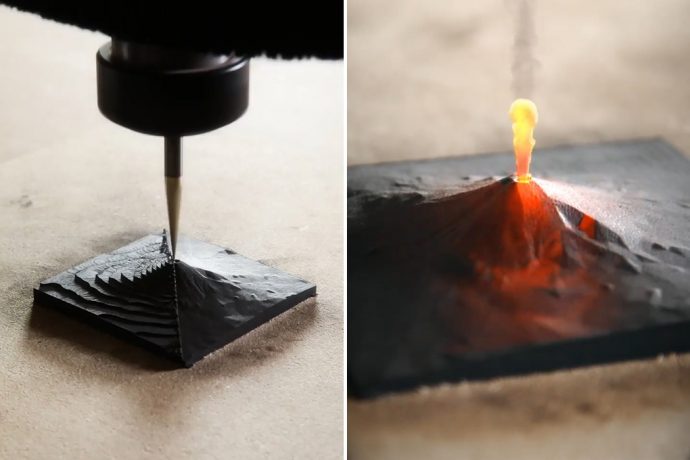 This CNC machined Mt. Fuji comes to life with an intricate carving process. Watch the video!