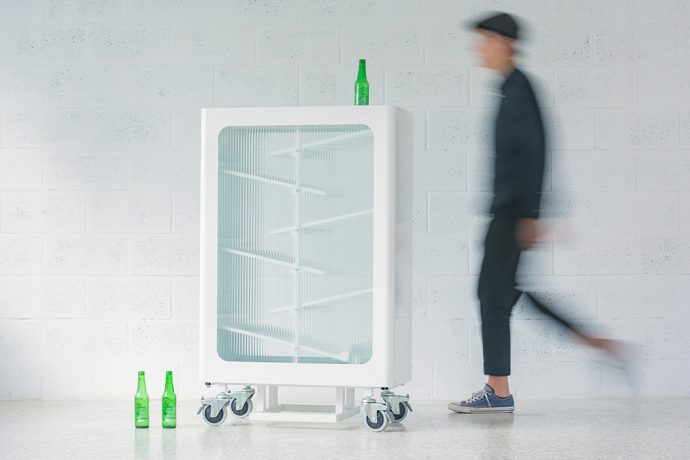 This glass recycling bin is an interactive, aesthetic & educational design that promotes sustainable living!