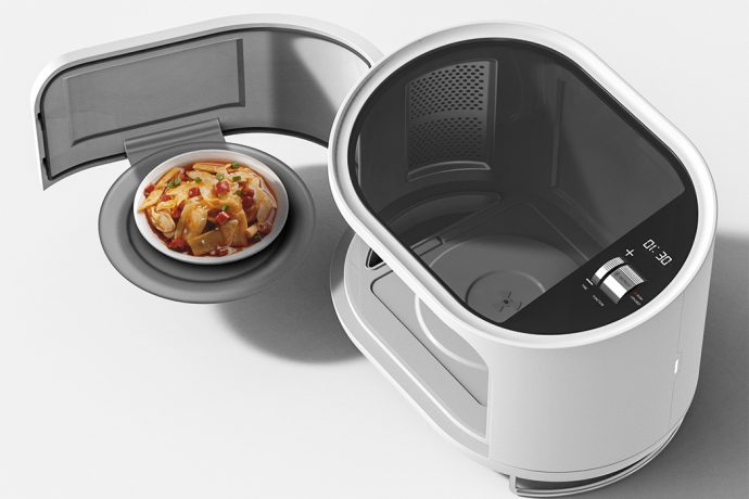 This microwave’s swinging front door carries your MasterChef-worthy meal, hot and ready to eat!