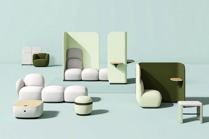 This modular 360-degree seating collection provides an informal yet private approach to coworking!