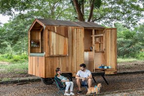 This tiny home crafted from timber can be attached to your car for the ultimate flexible lifestyle!