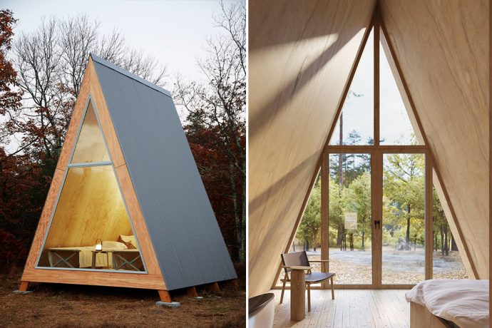 This wooden cabin comes in a flat-pack DIY kit so you can assemble your own tiny holiday home!