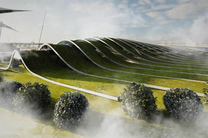 The rolling green roof of this modern art museum was built with to merge art preservation with futuristic technology!