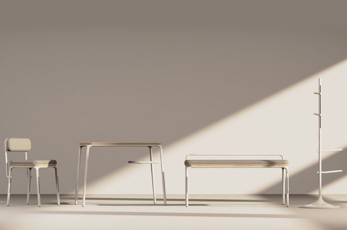 This modular furniture series reuses same construction pieces to adapt to your tiny living space!