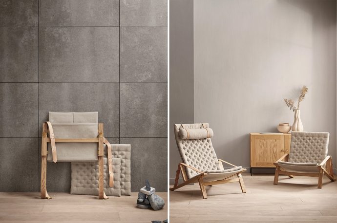 This versatile lounge chair opens up every room with its foldable build and Scandinavian design