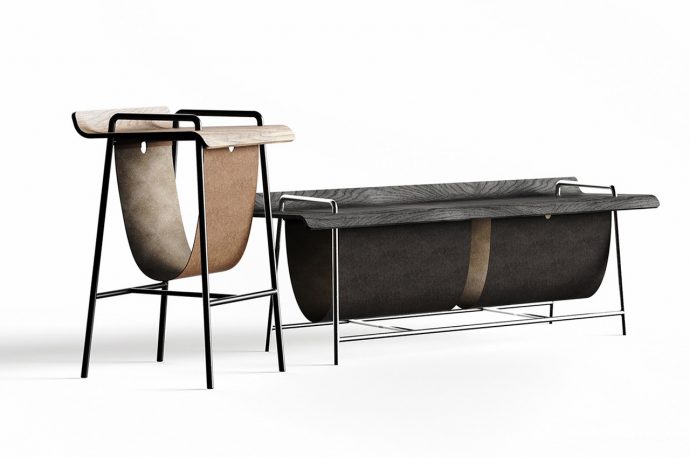 This grungy wooden bench with storage on the underside adds easy customization to your interiors!