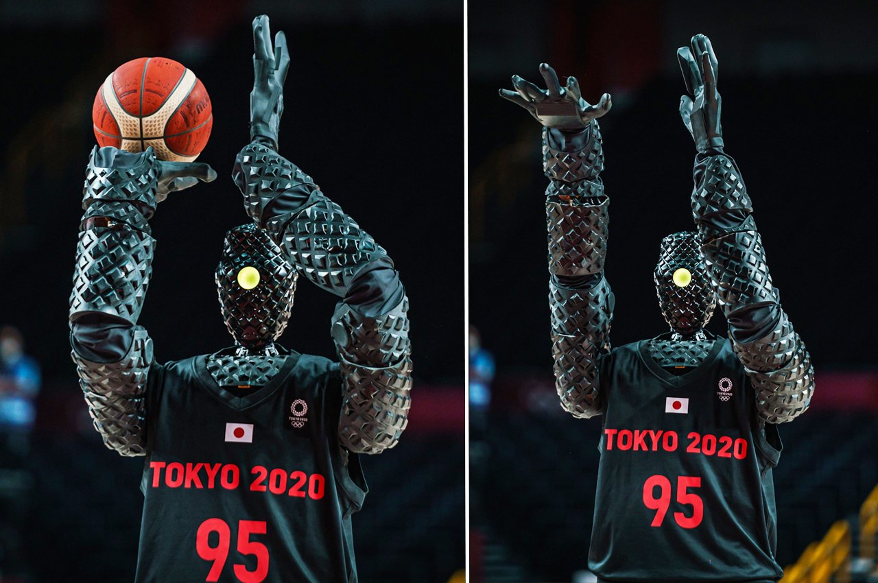 Llave marcador Escupir Tokyo 2021 Olympics gets a new showstopper – a basketball playing Japanese  robot who made a flawless half-court shot! - Yanko Design