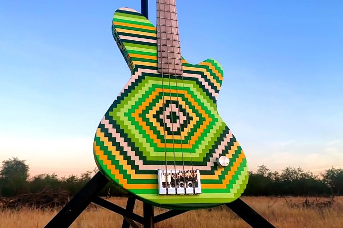 LEGO as a viable design material? YouTuber uses 2000 LEGO bricks to build a functioning bass guitar…