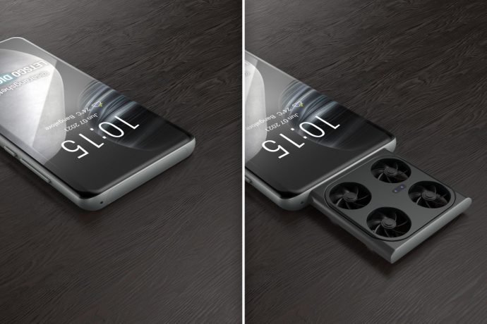 Completely absurd patent by Vivo shows a smartphone with its own built-in tiny drone camera