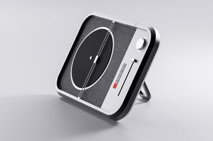 This turntable design pays homage to the retro feeling with minimal aesthetics and modern tech!