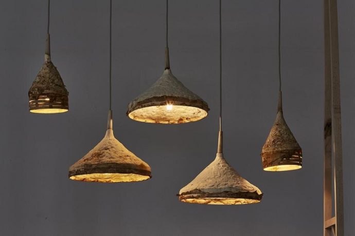 These sustainable Mushroom lamps are actually grown into their funnel shapes, instead of being mass produced